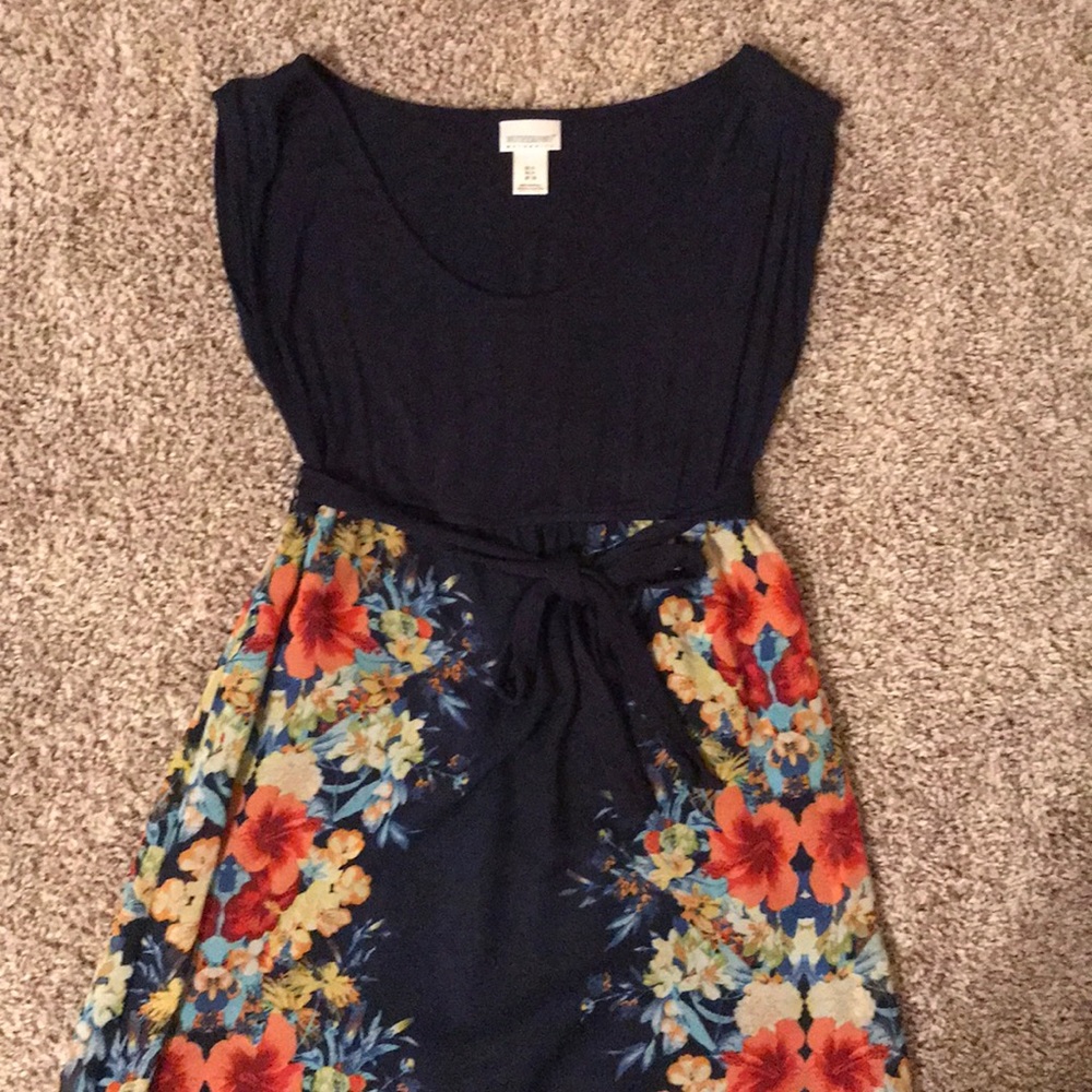 Navy floral maxi dress from Motherhood Maternity
